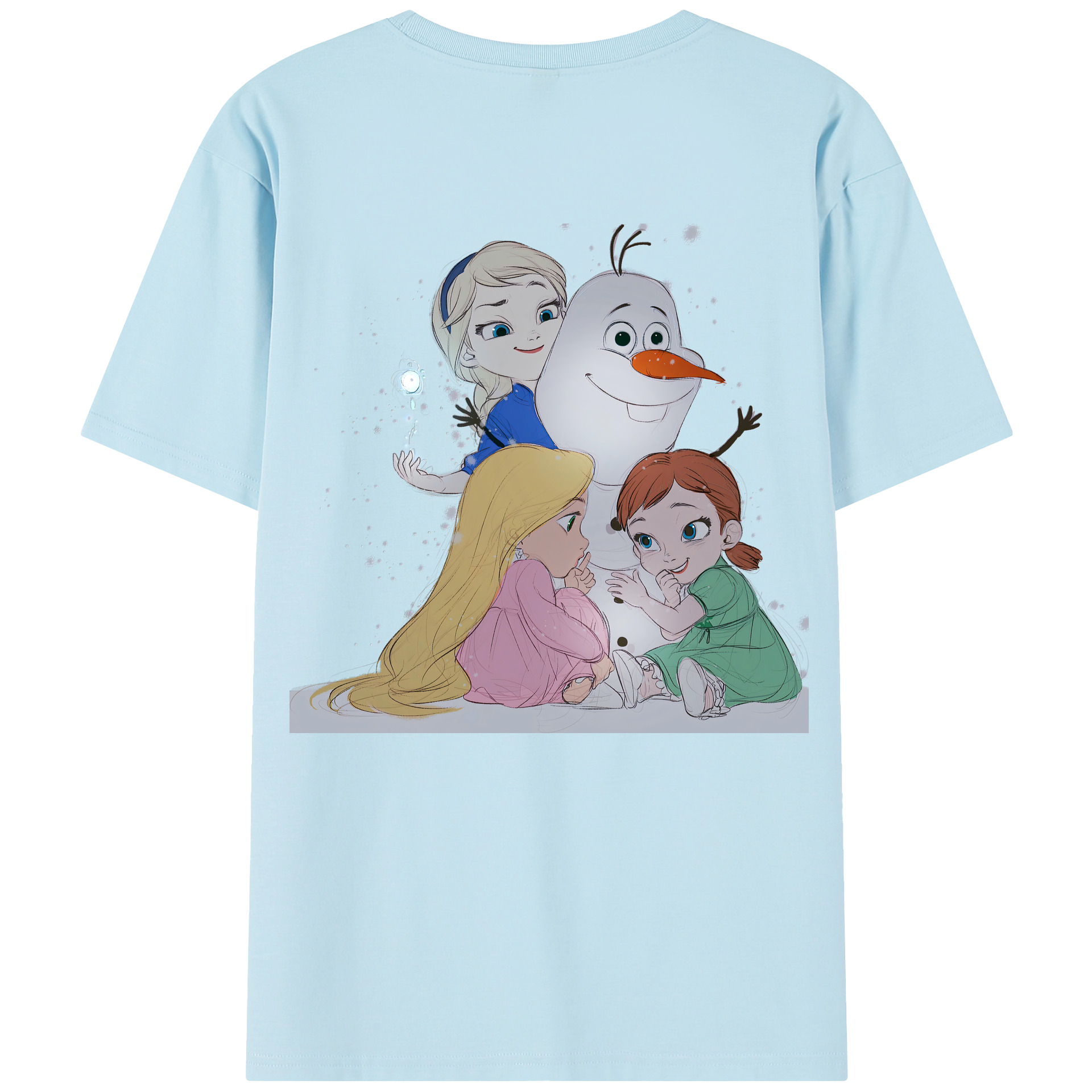 （画像用） アナと雪の女王 アンナ エルサ Frozen Anna Elsa 綿100％半袖Tシャツ（背面プリント）